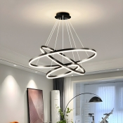 Modern Metal Chandelier with Adjustable Hanging Length and LED Bulbs