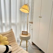 Contemporary Modern Unique White Floor Lamp with Adjustable Height and 3 Color Light