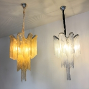 Contemporary Silver Chandelier with Ambient Aluminum Shades - Modern Style for a Stylish Home