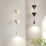 Modern Metal Pendant Light with Adjustable Hanging Length and Acrylic White Shade