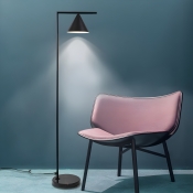 Modern Stone Floor Lamp with Iron Shade for Residential Use - Requires Assembly