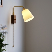 Pretty and Elegant Ceramic Modern 1-Light Wall Lamp with Pull Chain Switch and LED Bulb