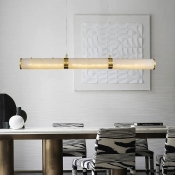 Modern Gold Island Pendant Light with Ambient Stone Shade for Home Atmosphere