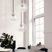 Elegant Glass Pendant Light with Colorful Shade and Adjustable Hanging Length