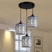 Contemporary Iron Shade Mounting Pendant Light with Adjustable Hanging Length and Pattern Lampshade