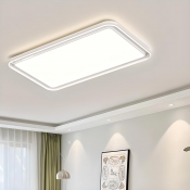 Contemporary LED Flush Mount Ceiling Light with Acrylic Shade in White for Living Room