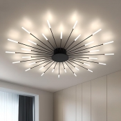 Modern LED Iron Ceiling Light with Acrylic Shade for Living Room and Bedroom