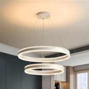 Contemporary Adjustable Hanging Length Bedroom Chandelier with LED Light Source