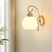 Contemporary 1-light Wall Lamp with Glass Lampshade for Living Room