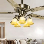 Elegant Remote-Controlled Modern Metal Ceiling Fan with 5 Blades