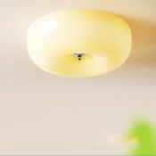 Modern Glass Lampshade Flush Mount Ceiling Light with Integrated Led