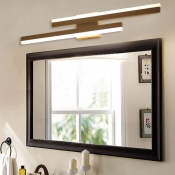 Modern Metal Linear 2-Light Vanity Light with Integrated Led