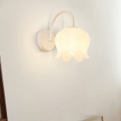 Modern Metal Floral Shape Wall Lamp Fixture with Plastic Lampshade