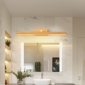 Scandinavian Simple Wood 1-Light Vanity Light with Integrated Led