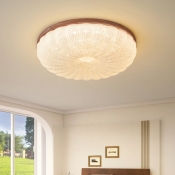 Circular Wooden  Modish  1 Light Flushmount  Flush Mount Light with Direct Wired Electric for Living Room