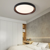 Modern Round Flush Mount Ceiling Light Fixture with Integrated Led