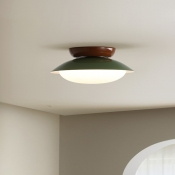 Modern Semi Flushmount Ceiling Light Fixture with Plastic Shade
