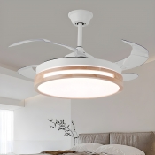 Modern Metal Ceiling Fan with Dimmable LED Light and Remote Control