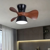 Modern Metal Ceiling Fan with Remote Control LED Light for Living Room