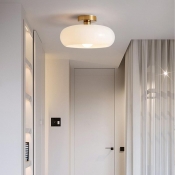 Vitreous Shade Alloy Semi Flush Mount Ceiling Lighting 1 Light Adapted for LED/Incandescent/Fluorescent Residential Use
