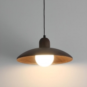 Container White Glass Pendant with Wood Shade, Bi-pin Not Included