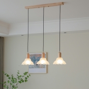 3 Lights  Customizable Hanging Length Hardwired Directed Downward Island Pendant Light with Vitreous Shade for Residential Use