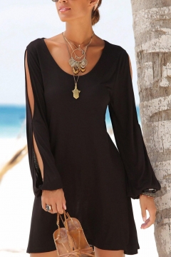 black cotton beach dress