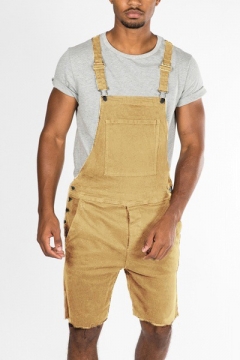 yellow overall shorts