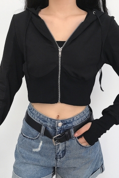 thin cropped hoodie