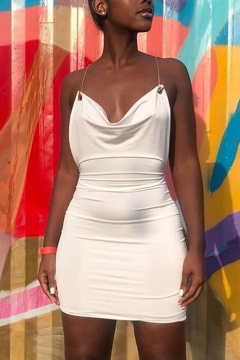 plain white tight dress