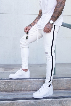 blue jeans with white stripe mens
