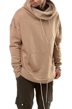 mens cowl neck pullover hoodie