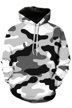 Yaseking Mens Camouflage Print Zipper Hoodie Long Sleeve Winter Sweatshirt Jacket Outwear