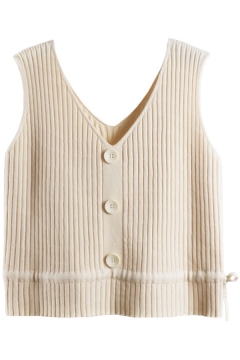 Ladyful Womens Sweater Vest Sleeveless V Neck Baggy Knit Pullover Top