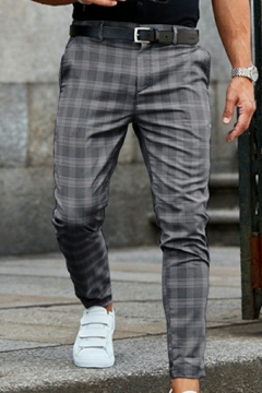 khaki plaid pants men's