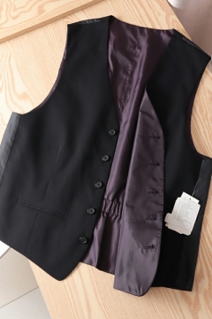 Fancy Men's Suit Vest V-Neck Button Up Sleeveless Slim Fitted Suit Vest