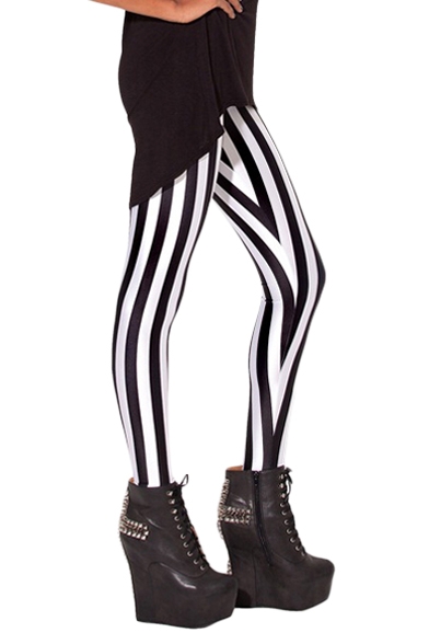 athleta black and white striped leggings