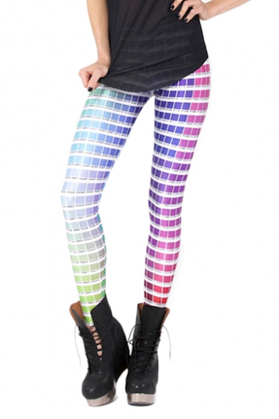 Color Chart Print Full Length Elastic Leggings