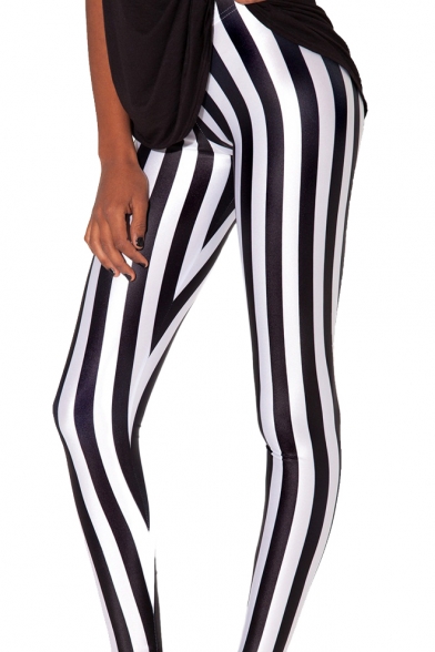 black and white vertical striped pants