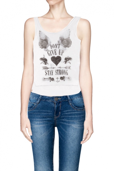 DON'T GIVE UP STAY STRONG Printed Tank