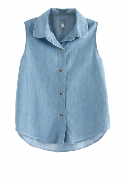 sleeveless peter pan collar shirt