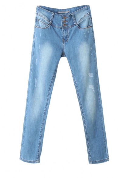 high waisted jeans with three buttons