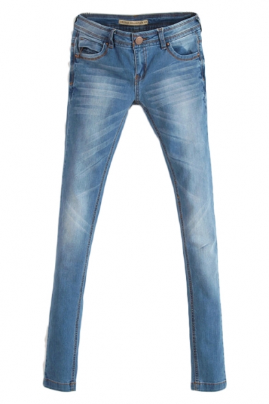 Vogue Stitch Detail Skinny Jeans with Whiskering