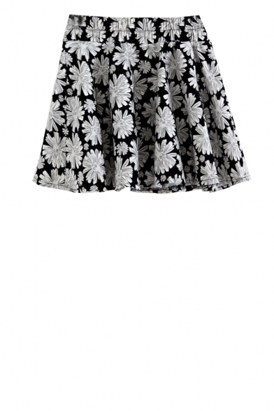 Polka Dot Print Mini Skirt with Elastic Waist - Beautifulhalo.com