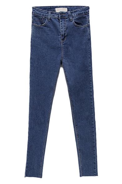 Skinny Zip Fly Jeans with High Rise