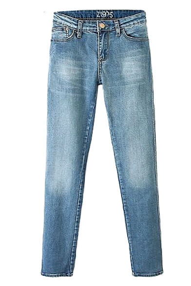 Skinny Regular Rise Light Wash Jean with Zipper Fly