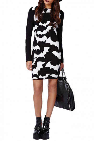 bat print dress