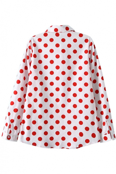 Red Blouse With White Polka Dots Best Blouse 2017
