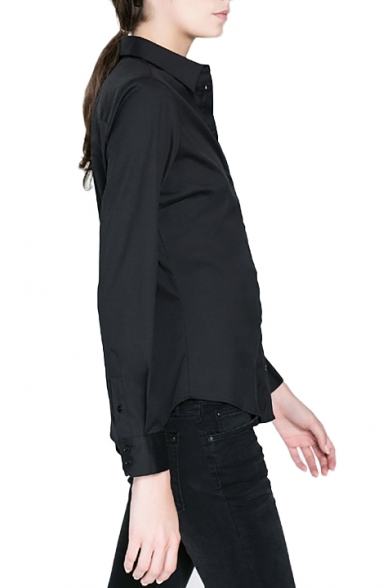 womens black work shirt