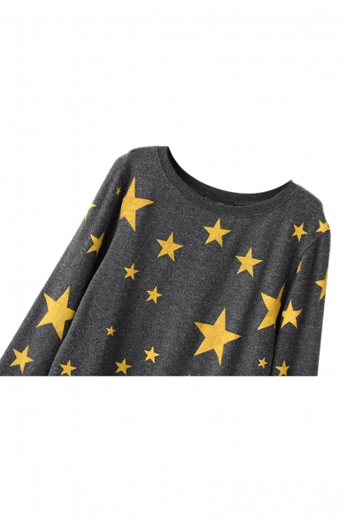 sweatshirt with stars on sleeves